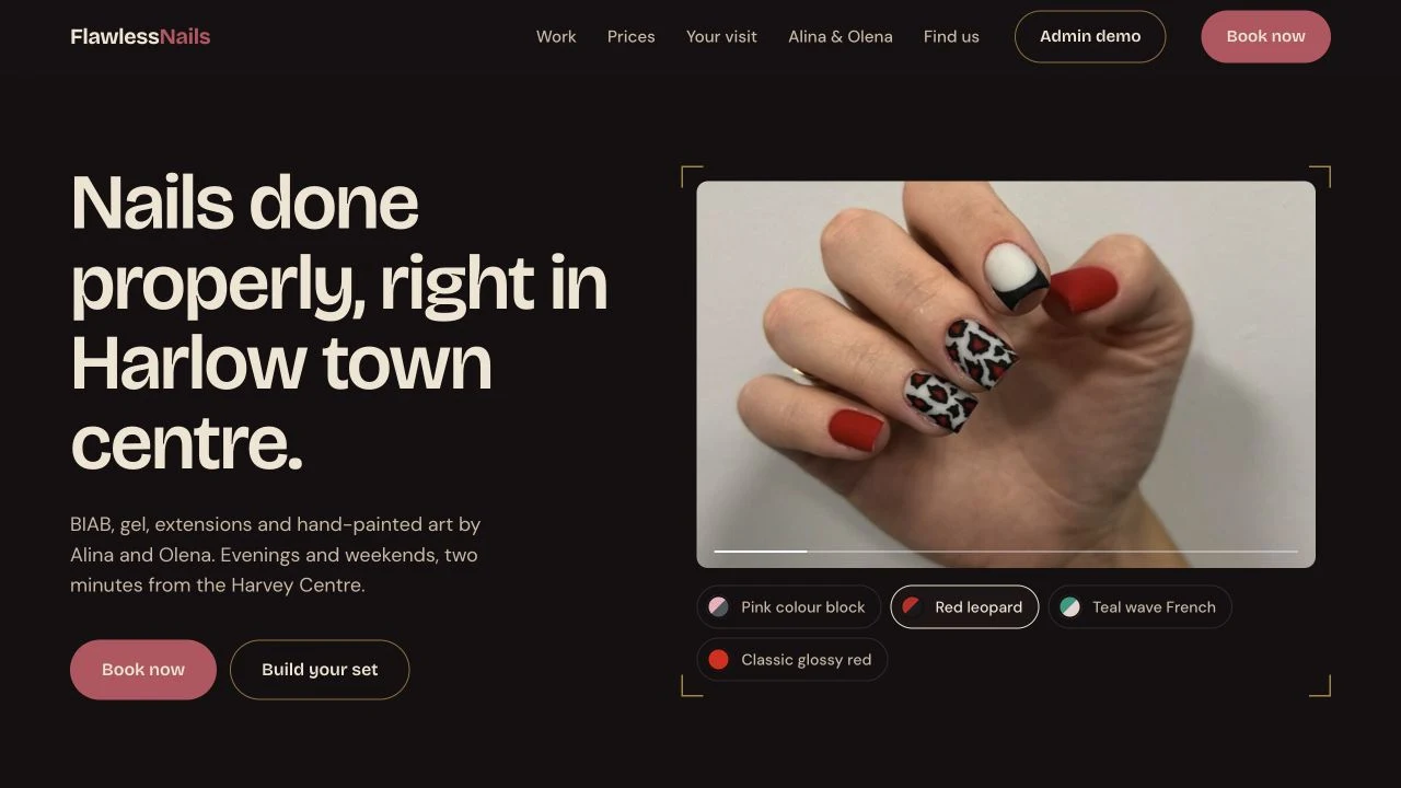 Flawless Nails website
